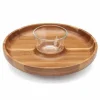 Food Network Acacia Wood Lazy Susan Chip & Dip Tray Set<Food Network™ Discount