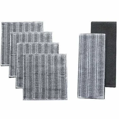 Food Network Awning Stripe Kitchen Towel & Dishcloth 6-Pk.<Food Network™ New