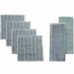 Food Network Awning Stripe Kitchen Towel & Dishcloth 6-Pk.<Food Network™ New