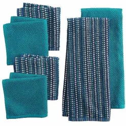Food Network Awning Stripe Kitchen Towel & Dishcloth 6-Pk.<Food Network™ New
