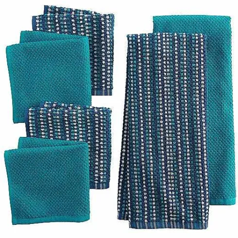 Food Network Awning Stripe Kitchen Towel & Dishcloth 6-Pk.<Food Network™ New