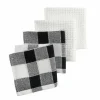 Food Network Black & White Buffalo Check Dishcloth 4-Pk.<Food Network™ Outlet