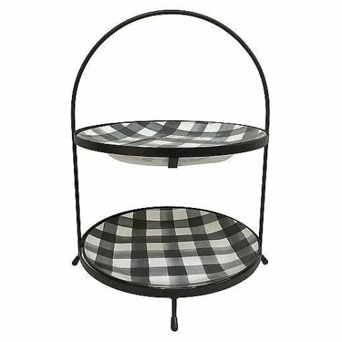 Food Network Buffalo Check 2-Tier Server<Food Network™ Discount