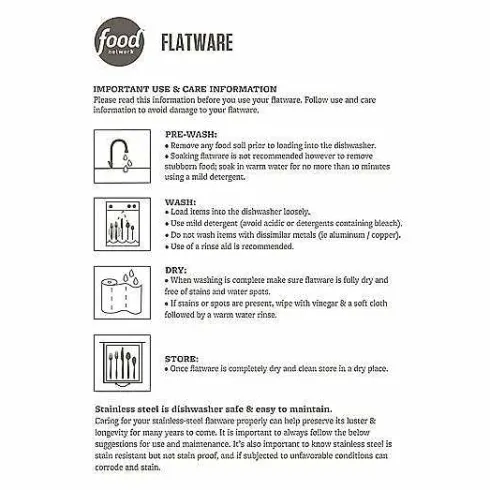 Food Network Flat Iron 16-Pc. Flatware Set<Food Network™