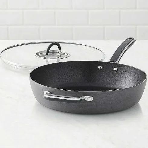 Food Network 12-In. Hard-Anodized Nonstick Space Saving Saute Pan With Lid<Food Network™