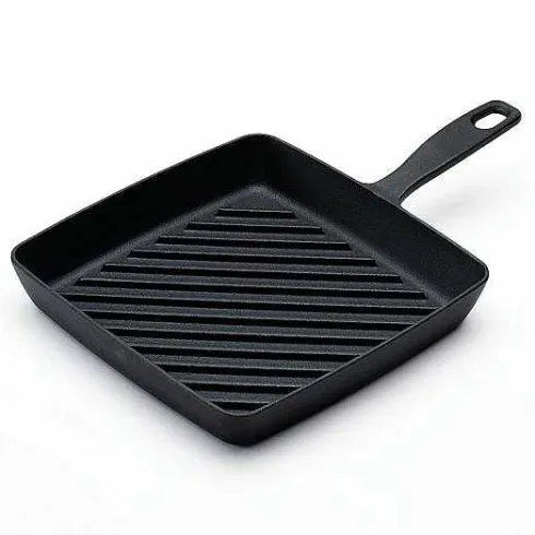 Food Network 9.8-In. Pre-Seasoned Cast-Iron Grill Pan<Food Network™