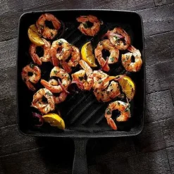Food Network 9.8-In. Pre-Seasoned Cast-Iron Grill Pan<Food Network™