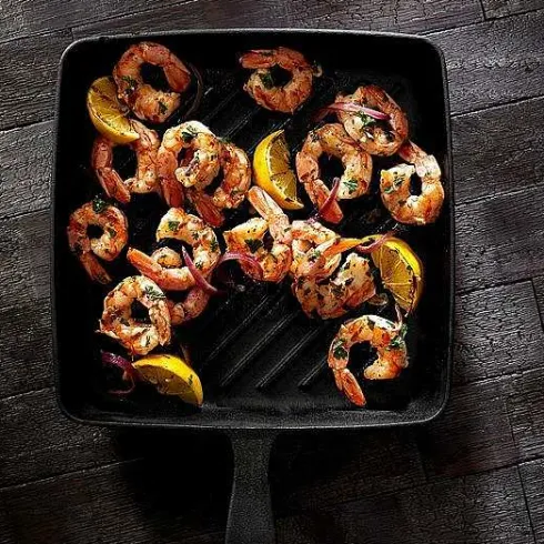 Food Network 9.8-In. Pre-Seasoned Cast-Iron Grill Pan<Food Network™