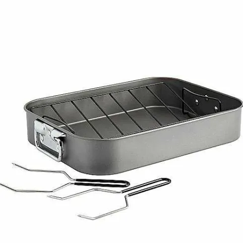 Food Network 16-In. Roasting Pan With Rack & Lifters<Food Network™ Best