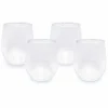 Food Network 4-Pc. Clear Textured Acrylic Stemless Wine Glass Set<Food Network™