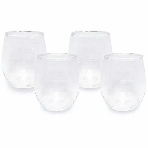 Food Network 4-Pc. Clear Textured Acrylic Stemless Wine Glass Set<Food Network™