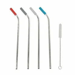 Food Network 5-Pc. Stainless Steel Reusable Straw & Cleaning Brush Set<Food Network™ Hot