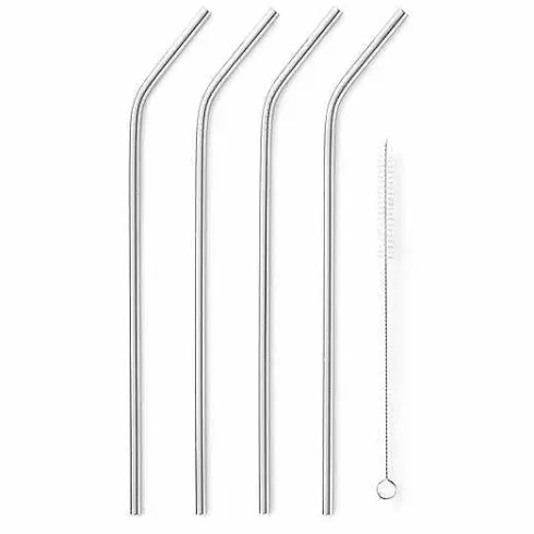 Food Network 5-Pc. Stainless Steel Reusable Straw & Cleaning Brush Set<Food Network™ Clearance