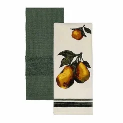 Food Network Pear Oil Painting Kitchen Towel 2-Pk.<Food Network™ New