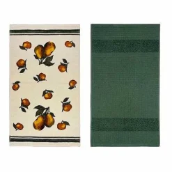 Food Network Pear Oil Painting Kitchen Towel 2-Pk.<Food Network™ New