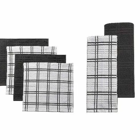 Food Network Plaid Kitchen Towel & Dishcloth Multi-Pack<Food Network™
