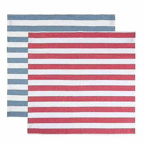 Food Network Red & Blue Stripe Flour Sack Kitchen Towel 2-Pk.<Food Network™ Clearance