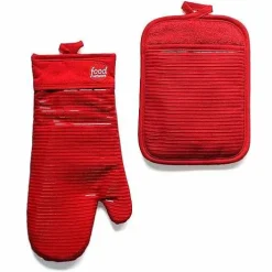 Food Network Silicone Oven Mitt & Pot Holder Set<Food Network™ Hot