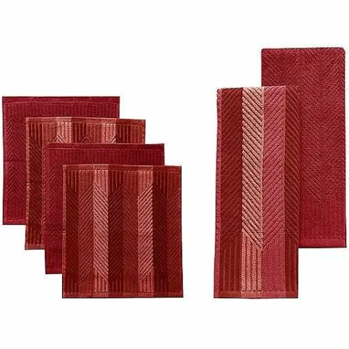 Food Network Striped Kitchen Towel & Dishcloth Multi-Pack<Food Network™