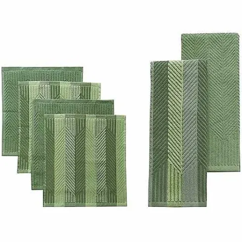 Food Network Striped Kitchen Towel & Dishcloth Multi-Pack<Food Network™