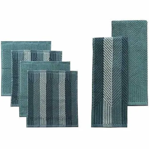 Food Network Striped Kitchen Towel & Dishcloth Multi-Pack<Food Network™