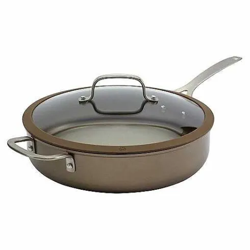 Food Network Textured Titanium 12-In. Nonstick Covered Deep Skillet<Food Network™ Hot