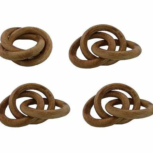 Food Network Three-Ring Wood Napkin Ring 4-Pk.<Food Network™ Online